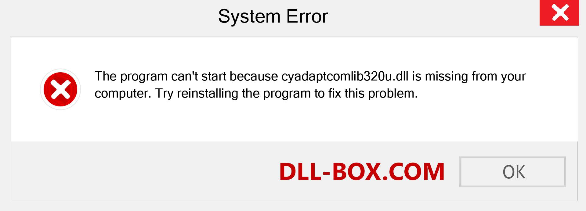  cyadaptcomlib320u.dll file is missing?. Download for Windows 7, 8, 10 - Fix  cyadaptcomlib320u dll Missing Error on Windows, photos, images